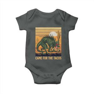 Funny Chupacabra Taco Lover Baby Onesie Came For The Tacos TS12 Dark Heather Print Your Wear