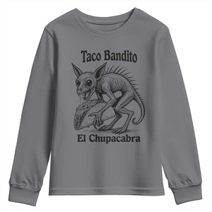 Funny Chupacabra Taco Bandito Youth Sweatshirt Gift For Mexican Food Fan TS12 Charcoal Print Your Wear