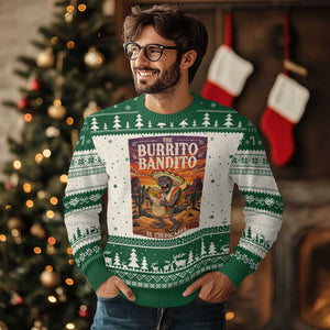 Funny El Chupacabra Burrito Bandito Ugly Christmas Sweater Cinco De Mayo Gift TS12 Beige Green Print Your Wear
