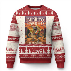 Funny El Chupacabra Burrito Bandito Ugly Christmas Sweater Cinco De Mayo Gift TS12 Beige Red Print Your Wear