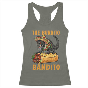 Funny Cinco De Mayo Chupacabra Racerback Tank Top The Burrito Bandito TS12 Military Green Print Your Wear