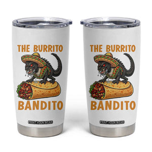 Funny Cinco De Mayo Chupacabra Tumbler Cup The Burrito Bandito TS12 White Print Your Wear