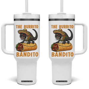 Funny Cinco De Mayo Chupacabra Tumbler With Handle The Burrito Bandito TS12 One Size: 40 oz White Print Your Wear