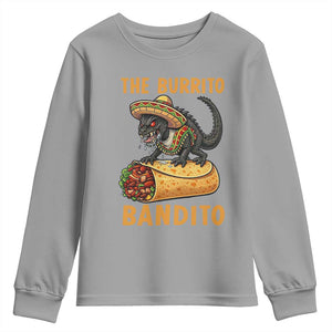 Funny Cinco De Mayo Chupacabra Youth Sweatshirt The Burrito Bandito TS12 Sport Gray Print Your Wear