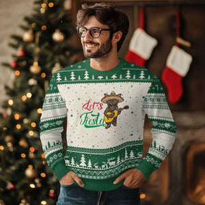 Funny Cinco De Mayo Chupacabra Ugly Christmas Sweater Lets Fiesta TS12 Beige Green Print Your Wear
