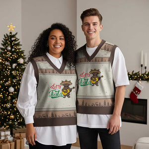 Funny Cinco De Mayo Chupacabra V-Neck Knit Sweater Vest Lets Fiesta TS12 Mocha Mousse Print Your Wear