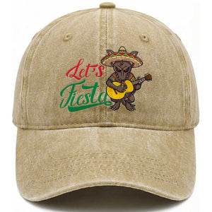 Funny Cinco De Mayo Chupacabra Washed Cotton Baseball Cap Lets Fiesta TS12 Print Your Wear