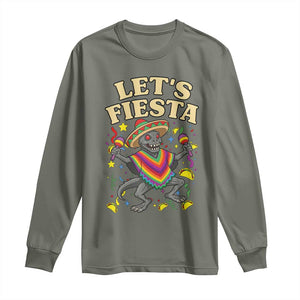 Funny Chupacabra Lets Fiesta Long Sleeve Shirt Cinco De Mayo Gift TS12 Military Green Print Your Wear