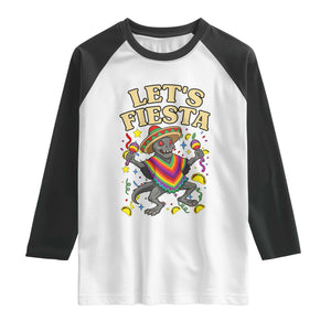 Funny Chupacabra Lets Fiesta Raglan Shirt Cinco De Mayo Gift TS12 White Black Print Your Wear