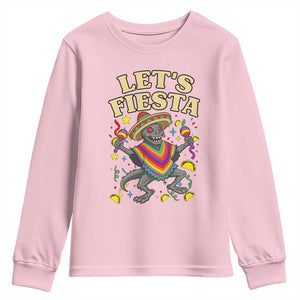 Funny Chupacabra Lets Fiesta Youth Sweatshirt Cinco De Mayo Gift TS12 Light Pink Print Your Wear