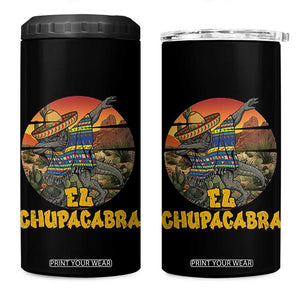 Funny Cinco De Mayo Cryptid Lover Gift 4 in 1 Can Cooler Tumbler El Squatcho Dabbing TS12 One Size: 16 oz Black Print Your Wear