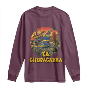 Funny Cinco De Mayo Cryptid Lover Gift Long Sleeve Shirt El Squatcho Dabbing TS12 Maroon Print Your Wear