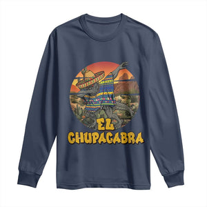 Funny Cinco De Mayo Cryptid Lover Gift Long Sleeve Shirt El Squatcho Dabbing TS12 Navy Print Your Wear