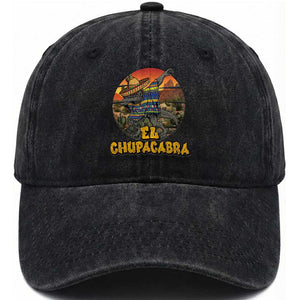 Funny Cinco De Mayo Cryptid Lover Gift Washed Cotton Baseball Cap El Squatcho Dabbing TS12 Print Your Wear
