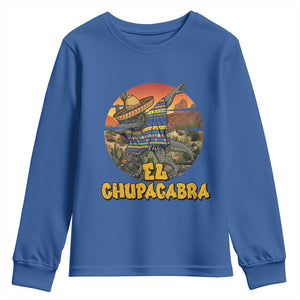 Funny Cinco De Mayo Cryptid Lover Gift Youth Sweatshirt El Squatcho Dabbing TS12 Royal Blue Print Your Wear