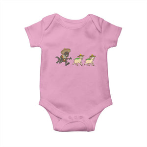 Funny Mexican Fiesta Gift Baby Onesie Chupacabra Chasing Taco Goat TS12 Light Pink Print Your Wear