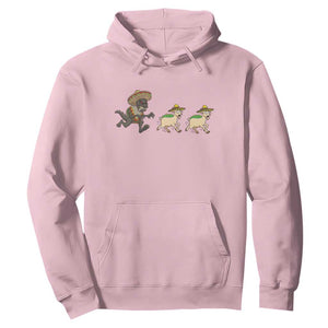 Funny Mexican Fiesta Gift Hoodie Chupacabra Chasing Taco Goat TS12 Light Pink Print Your Wear
