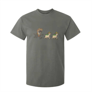 Funny Mexican Fiesta Gift T Shirt For Kid Chupacabra Chasing Taco Goat TS12 Military Green Print Your Wear