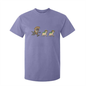 Funny Mexican Fiesta Gift T Shirt For Kid Chupacabra Chasing Taco Goat TS12 Violet Print Your Wear