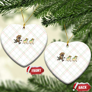 Funny Mexican Fiesta Gift Ceramic Ornament Chupacabra Chasing Taco Goat TS12 Print Your Wear