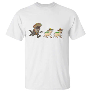 Funny Mexican Fiesta Gift T Shirt Chupacabra Chasing Taco Goat TS12 White Print Your Wear