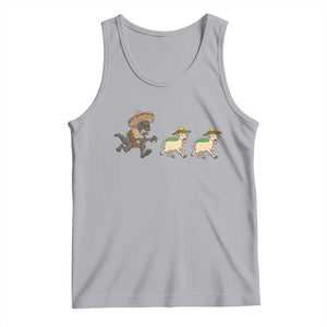 Funny Mexican Fiesta Gift Tank Top Chupacabra Chasing Taco Goat TS12 Athletic Heather Print Your Wear