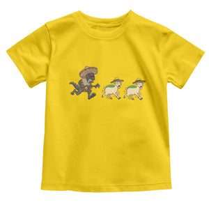 Funny Mexican Fiesta Gift Toddler T Shirt Chupacabra Chasing Taco Goat TS12 Daisy Print Your Wear