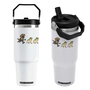 Funny Mexican Fiesta Gift Flip Straw Tumbler Chupacabra Chasing Taco Goat TS12 One Size: 30 oz White Print Your Wear