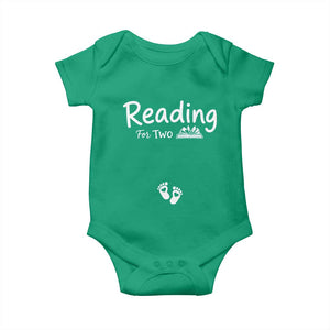 Pregnancy Announcement For Book Lovers Baby Onesie Reading For Two TS12 Irish Green Print Your Wear