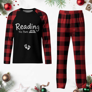 Pregnancy Announcement For Book Lovers Plaid Pajama Set Reading For Two TS12 Buffalo Plaid Print Your Wear