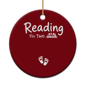 Pregnancy Announcement For Book Lovers Ceramic Ornament Reading For Two TS12 1pc Red Print Your Wear