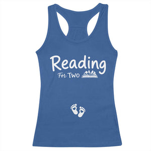 Pregnancy Announcement For Book Lovers Racerback Tank Top Reading For Two TS12 Royal Blue Print Your Wear