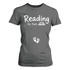 Pregnancy Announcement For Book Lovers T Shirt For Women Reading For Two TS12 Dark Heather Print Your Wear