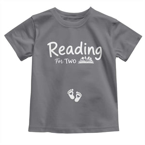 Pregnancy Announcement For Book Lovers Toddler T Shirt Reading For Two TS12 Charcoal Print Your Wear