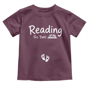 Pregnancy Announcement For Book Lovers Toddler T Shirt Reading For Two TS12 Maroon Print Your Wear