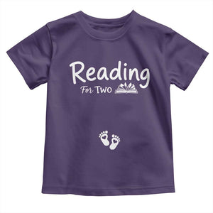 Pregnancy Announcement For Book Lovers Toddler T Shirt Reading For Two TS12 Purple Print Your Wear