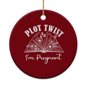 Pregnancy Announcement For Book Lovers Ceramic Ornament Plot Twist I Am Pregnant TS12 1pc Red Print Your Wear
