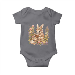 Cottagecore Rabbit Reading Book Baby Onesie Aesthetic Grandmacore Gift TS12 Charcoal Print Your Wear