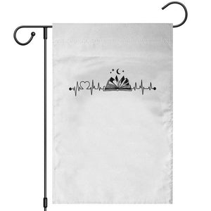 Bookaholic Heartbeat Graphic Garden Flag Vintage Reader Lifeline Gift TS12 White Print Your Wear