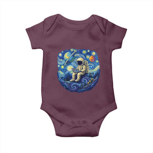 Starry Night Space Bookworm Baby Onesie Funny Astronaut Reader Gift TS12 Maroon Print Your Wear