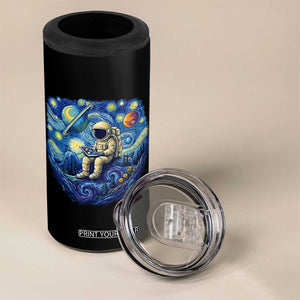 Starry Night Space Bookworm 4 in 1 Can Cooler Tumbler Funny Astronaut Reader Gift TS12 Print Your Wear
