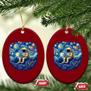Starry Night Space Bookworm Ceramic Ornament Funny Astronaut Reader Gift TS12 Print Your Wear
