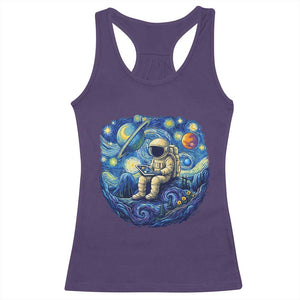 Starry Night Space Bookworm Racerback Tank Top Funny Astronaut Reader Gift TS12 Purple Print Your Wear