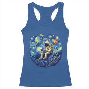 Starry Night Space Bookworm Racerback Tank Top Funny Astronaut Reader Gift TS12 Royal Blue Print Your Wear