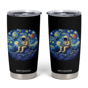 Starry Night Space Bookworm Tumbler Cup Funny Astronaut Reader Gift TS12 Black Print Your Wear