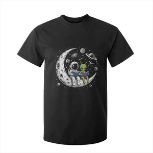 Funny Bookworm In Space T Shirt For Kid Cute Astronaut And Alien Reading TS12 Black Print Your Wear