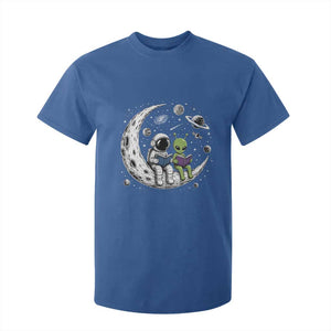 Funny Bookworm In Space T Shirt For Kid Cute Astronaut And Alien Reading TS12 Royal Blue Print Your Wear