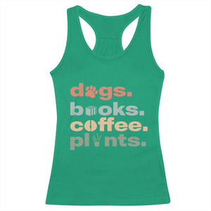 Funny Introvert Life Lover Racerback Tank Top Dogs Books Coffee And Plants TS12 Irish Green Print Your Wear