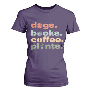 Funny Introvert Life Lover T Shirt For Women Dogs Books Coffee And Plants TS12 Purple Print Your Wear