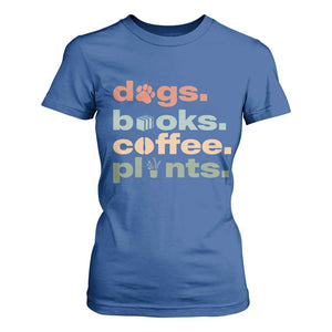 Funny Introvert Life Lover T Shirt For Women Dogs Books Coffee And Plants TS12 Royal Blue Print Your Wear